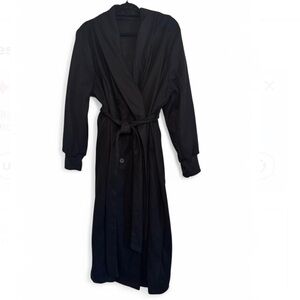 SHEIN Plus Black Tie Front Coat